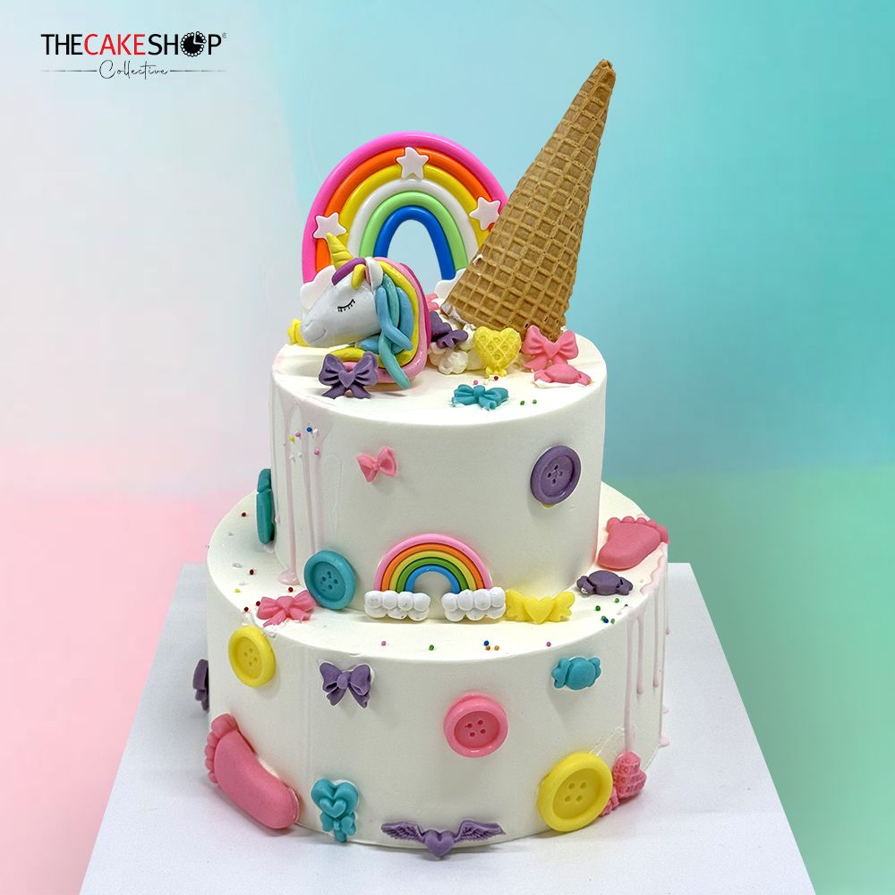 TC2503 2-Tier Party Unicorn Rainbow