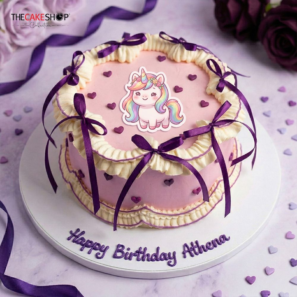 RB04 Ribbon Dream UNICORN Image Cake