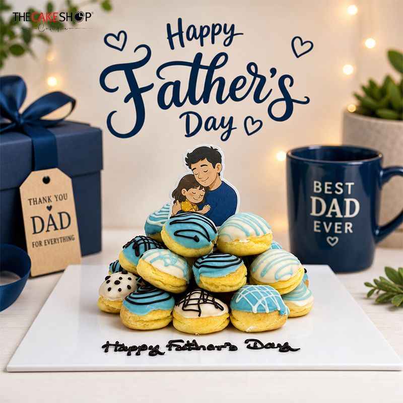 TFD2603 20-Piece Father's Day Vanilla Cream Puff Tower TFD2603 20-Piece Father's Day Vanilla Cream Puff Tower
