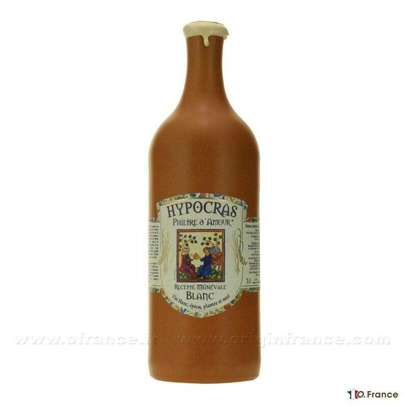 Hypocras "Philtre d'Amour" white wine in a stoneware bottle 75 cl
