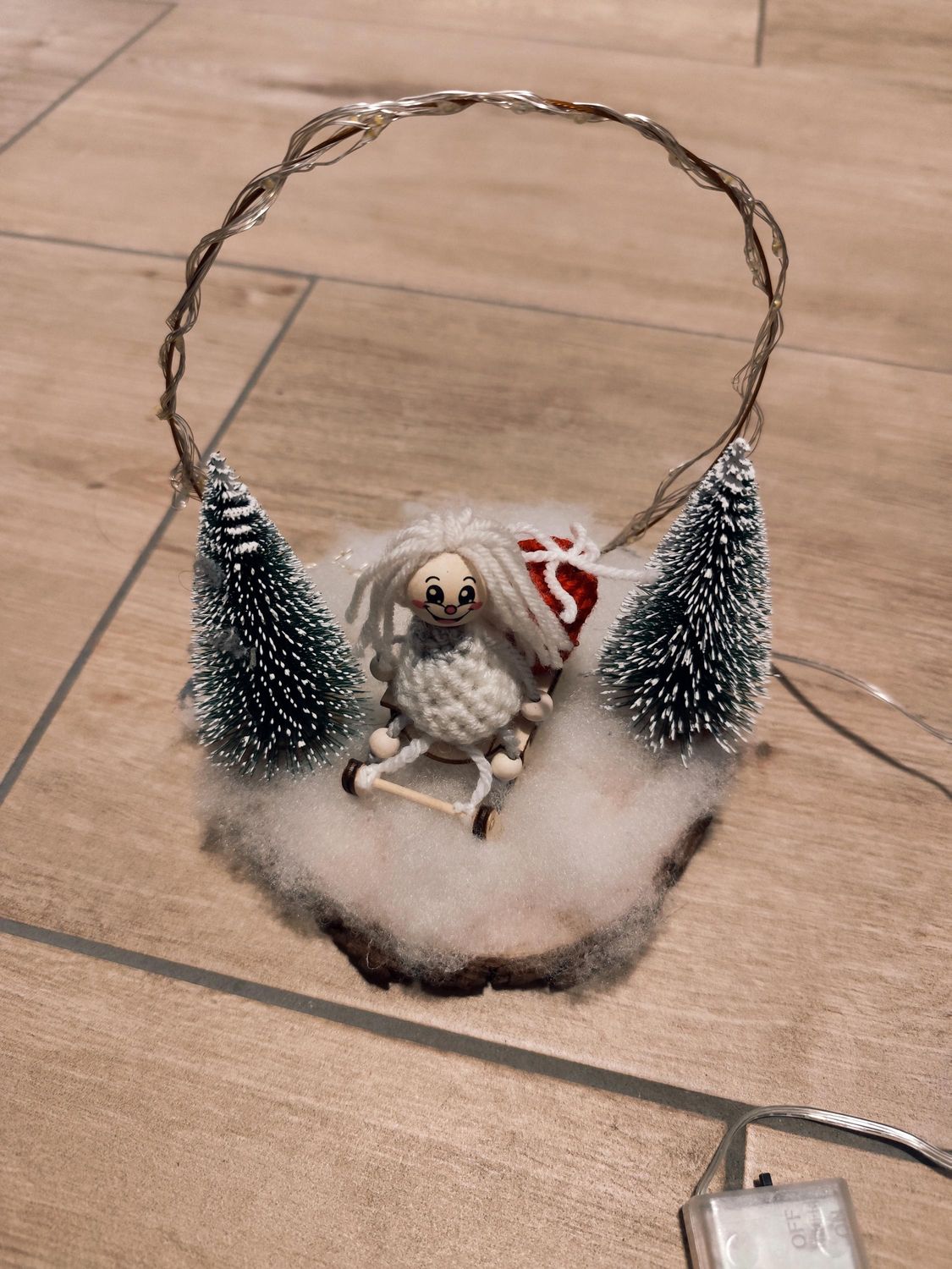 Winterlandschaft mit Schlitten LED