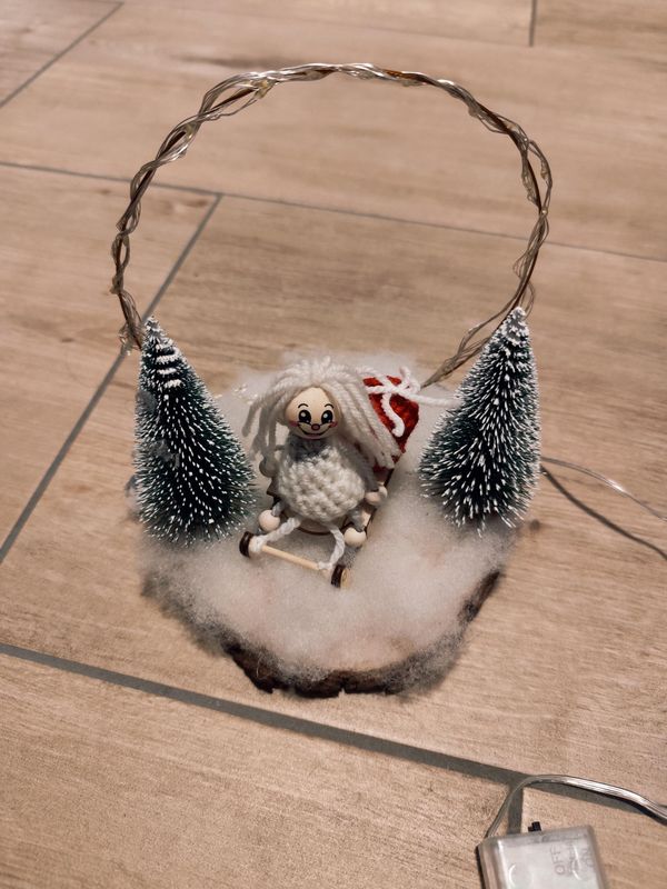 Winterlandschaft mit Schlitten LED