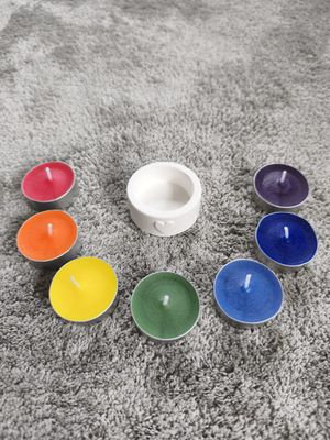 Teelicht Halter rund mit kerze