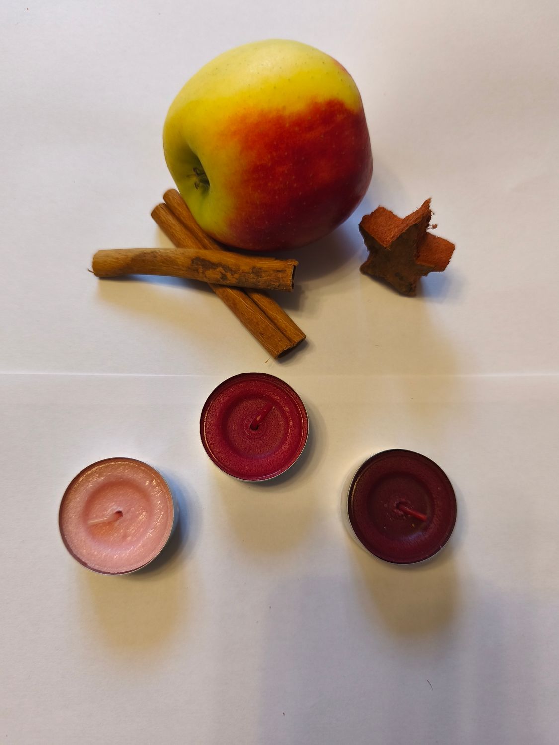 Duft Teelichter &quot;Apfel-Zimt&quot; in 3 Farben