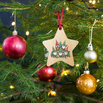 Holz-Ornamente - Mit Wichtelmotiv Weihnachten