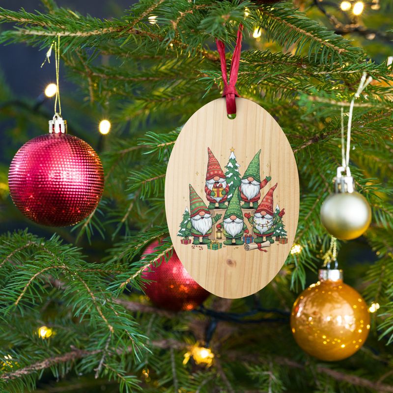 Holz-Ornamente - Mit Wichtelmotiv Weihnachten
