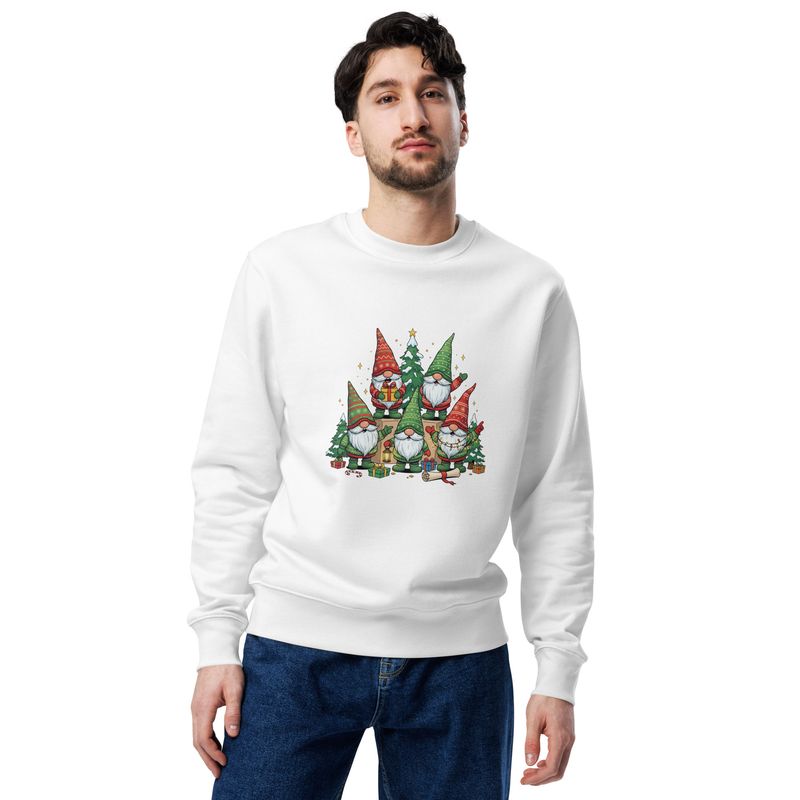 Unisex Pullover mit Weihnachstwichtel Motiv
