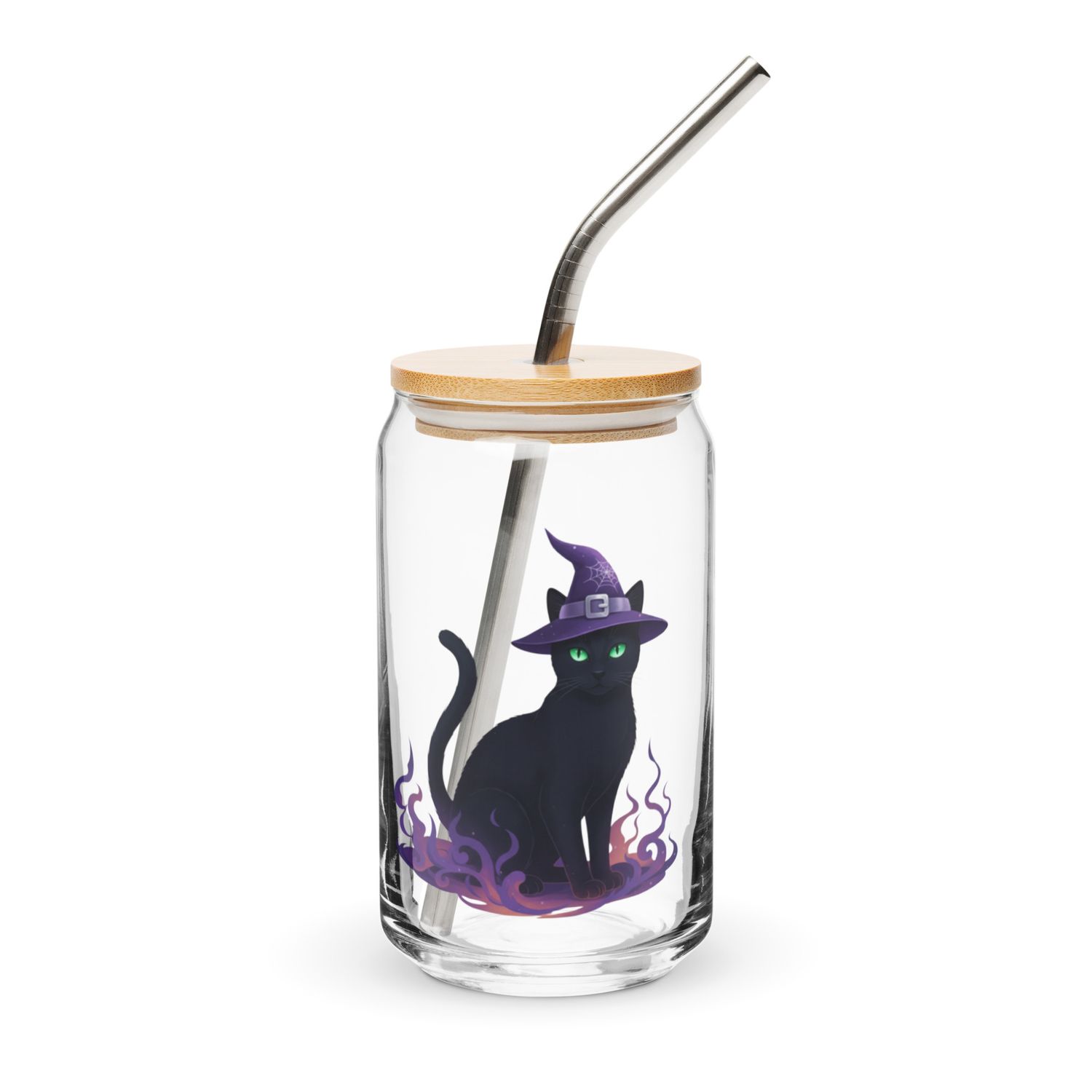 Glas in Dosenform mit Halloweenkatzen Aufdruck