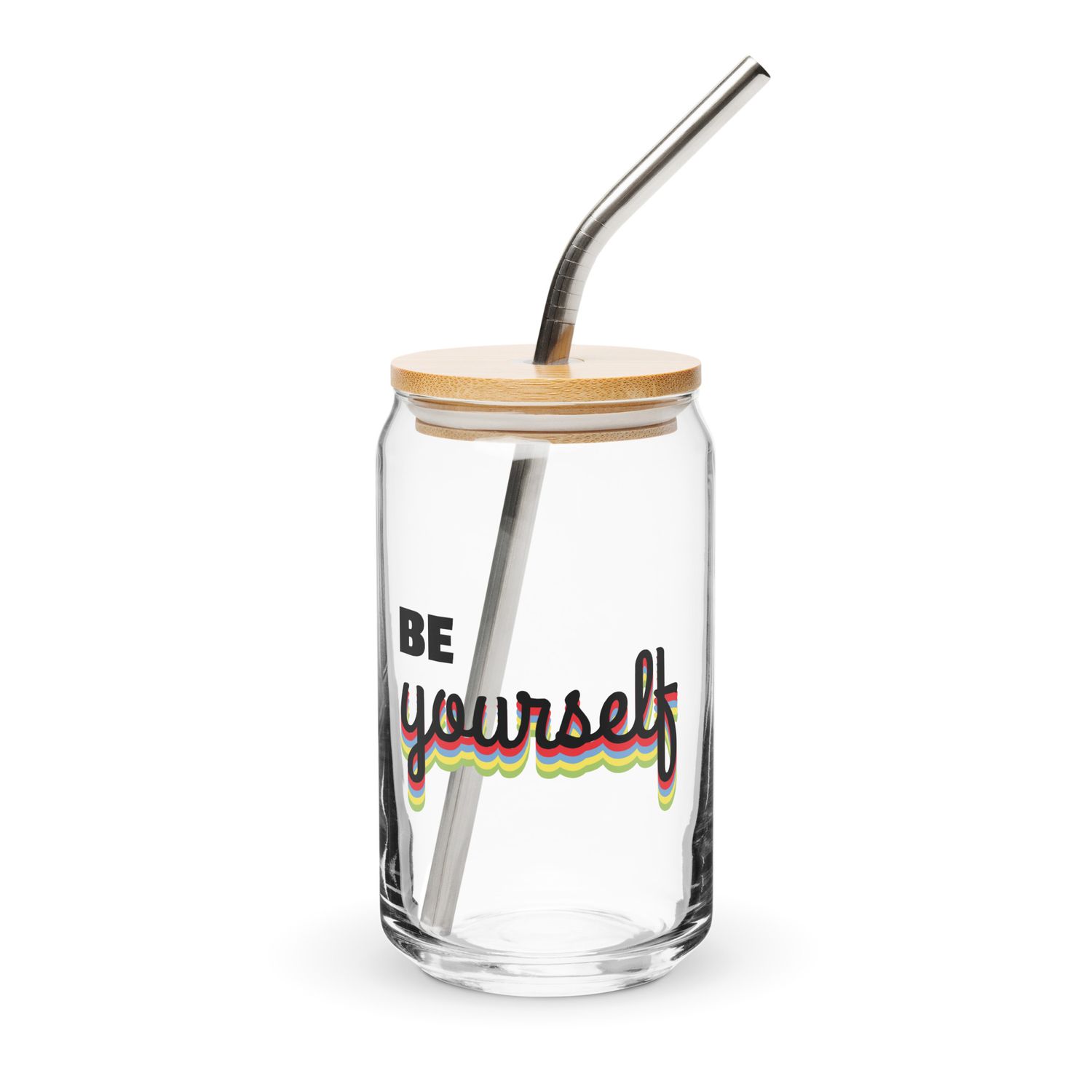 Glas in Dosenform mit Motiv "Be Yourself"