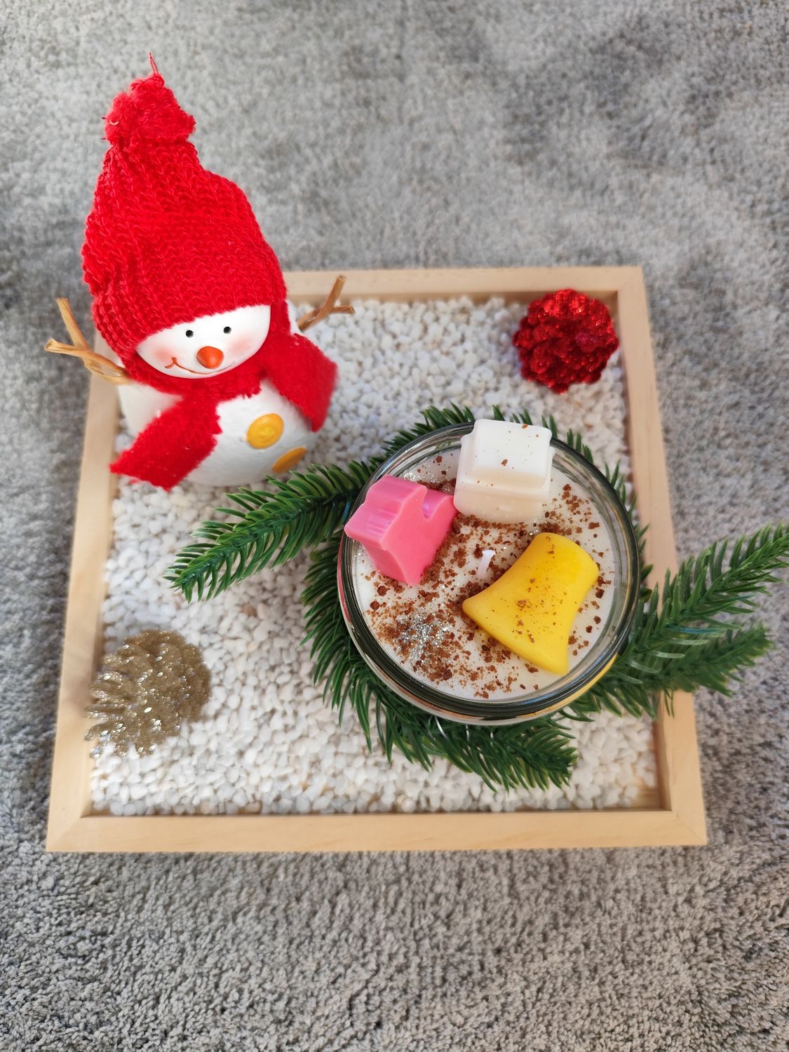 Winterzauber in Kerzenform Schneemann &quot;Winterapfel&quot; 