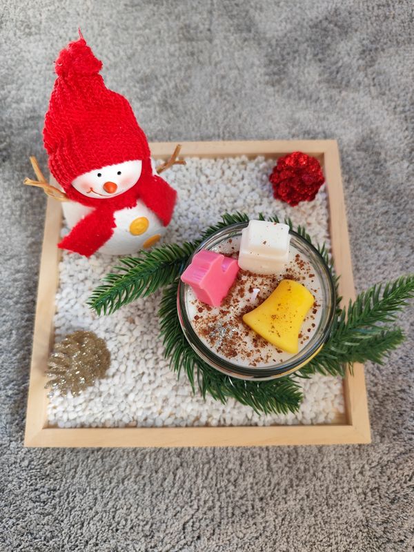 Winterzauber in Kerzenform Schneemann &quot;Winterapfel&quot; 