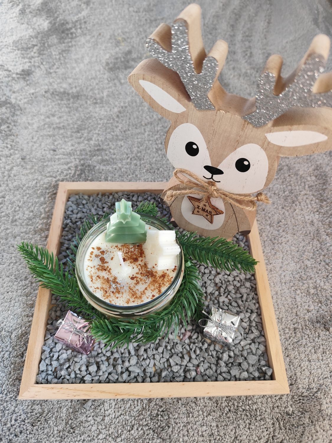 Winterzauber in Kerzenform Reh &quot; Winterapfel&quot;