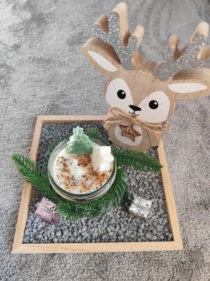 Winterzauber in Kerzenform Reh " Winterapfel"