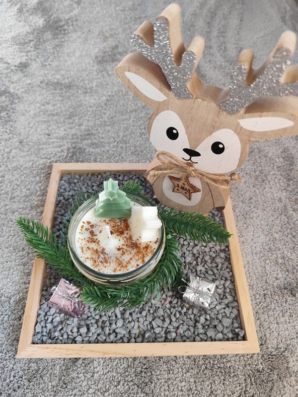 Winterzauber in Kerzenform Reh &quot; Winterapfel&quot;