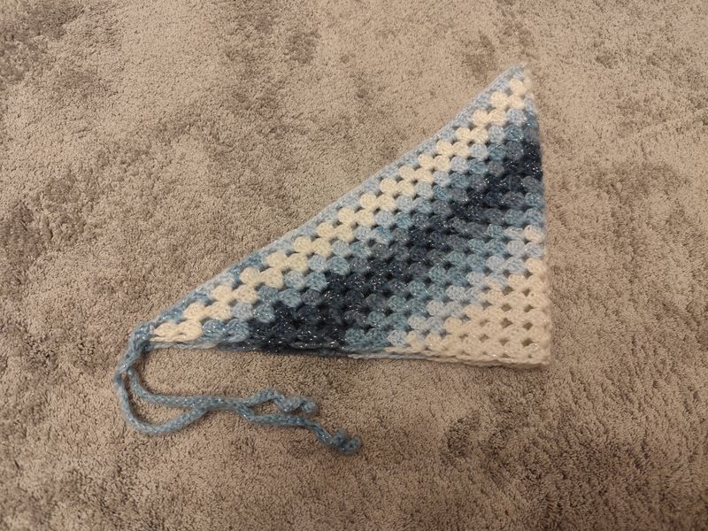 Bandana "Dreieckstuch" Weiß/Blau
