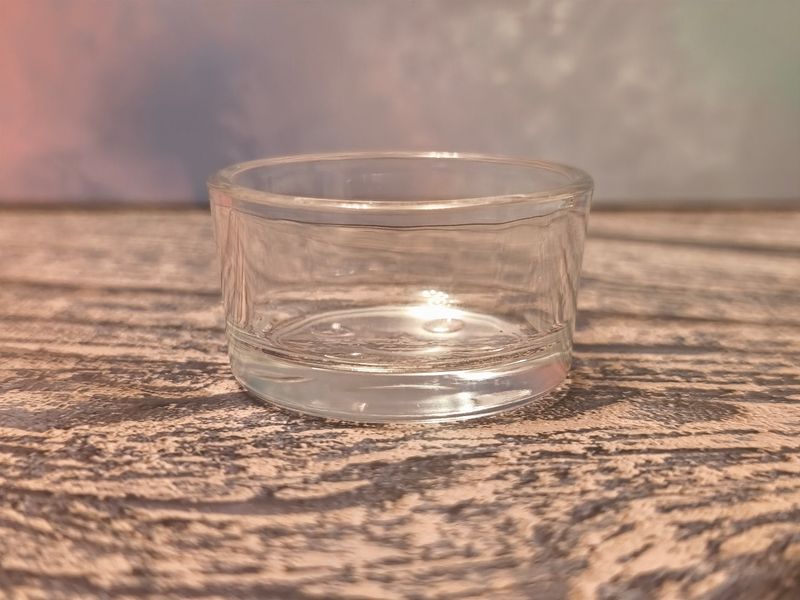 Teelichthalter aus Glas ,stabiler Glasteelichthalter