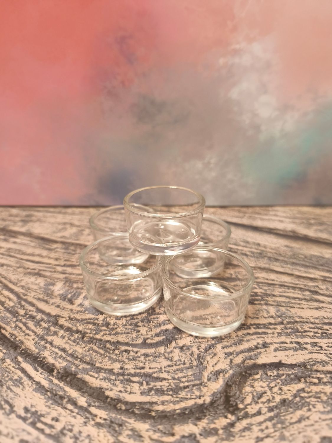 Teelichthalter aus Glas ,stabiler Glasteelichthalter