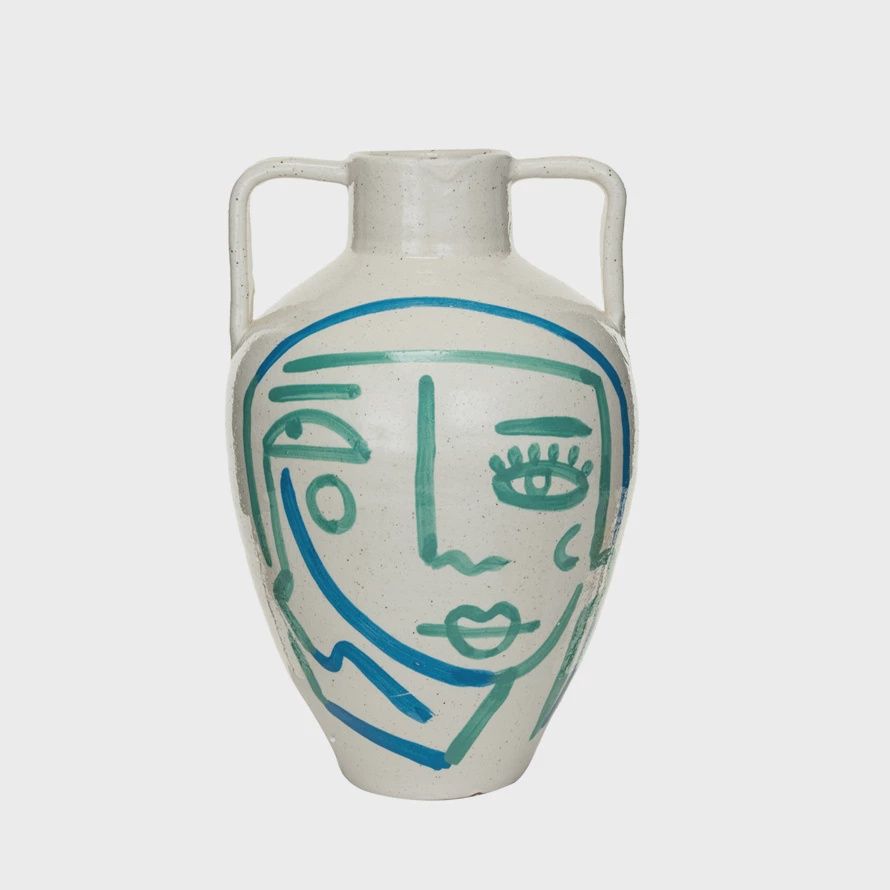 Terracotta Face Vase