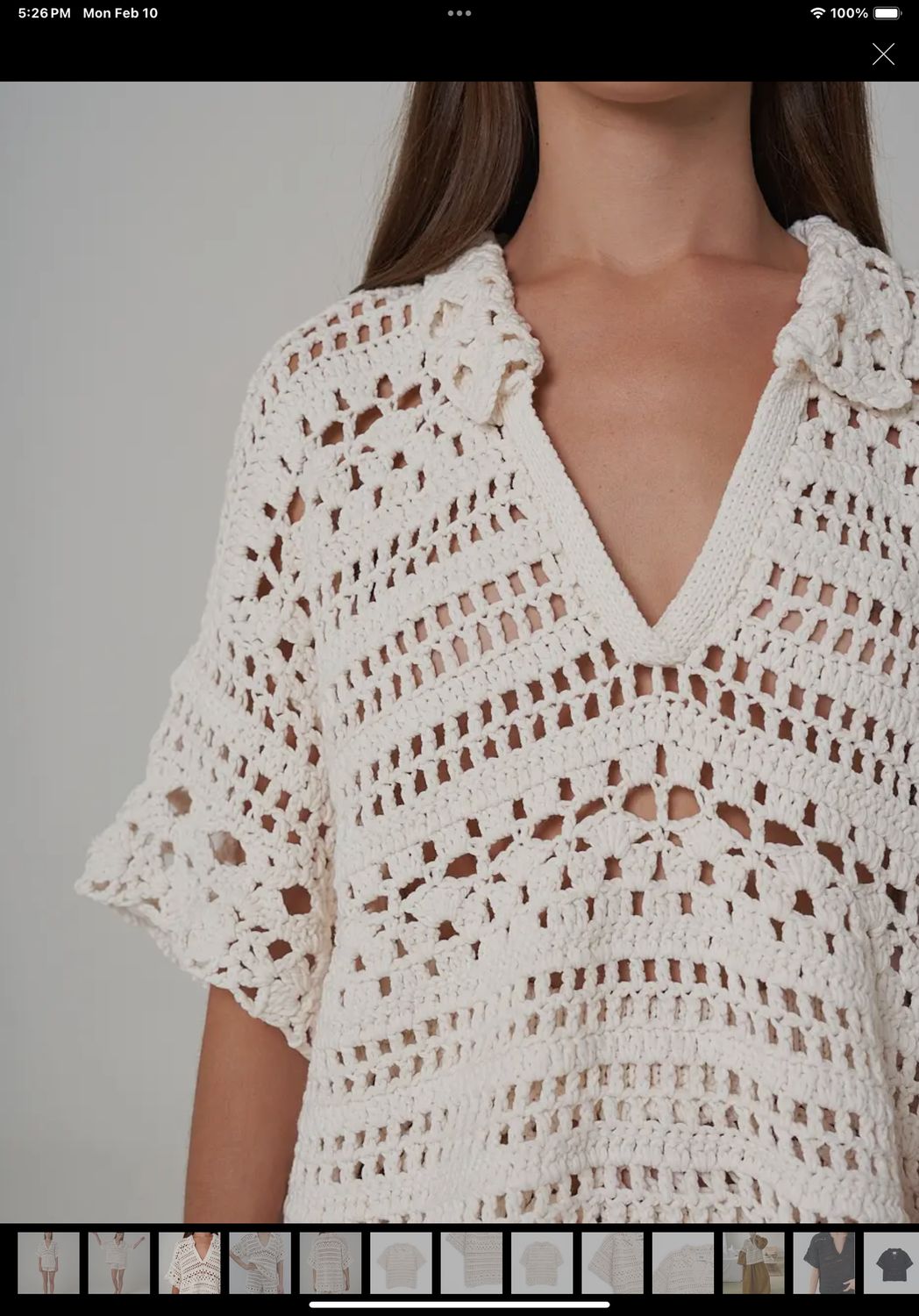 Mia Hand Crochet Top, Size: S