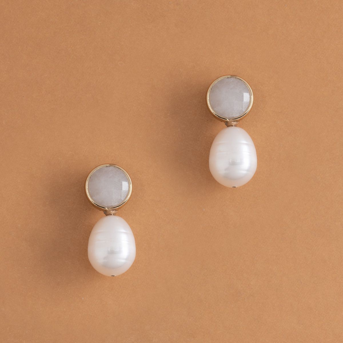 Pearl Moonstone Drop Earring