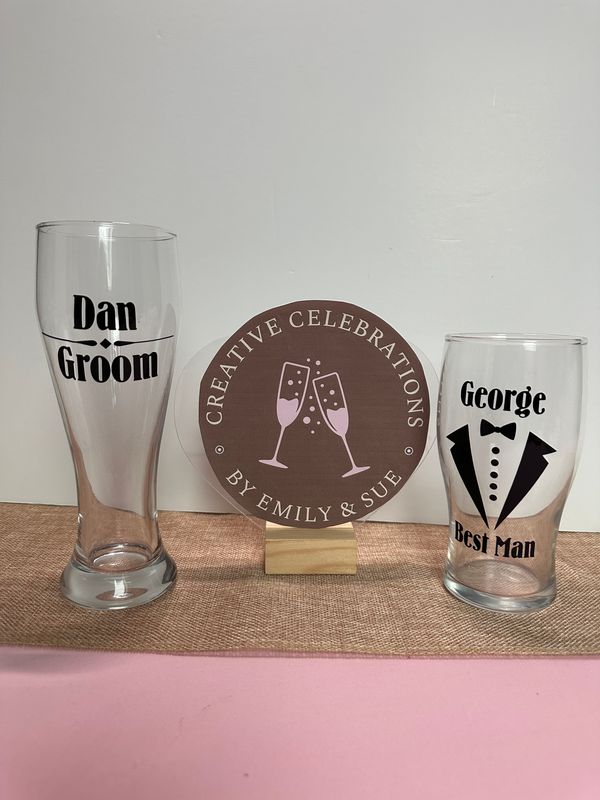 Personalised beer glasses