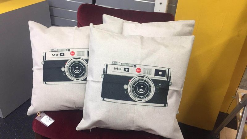 Vintage Leica M8 Photo Cushion Square