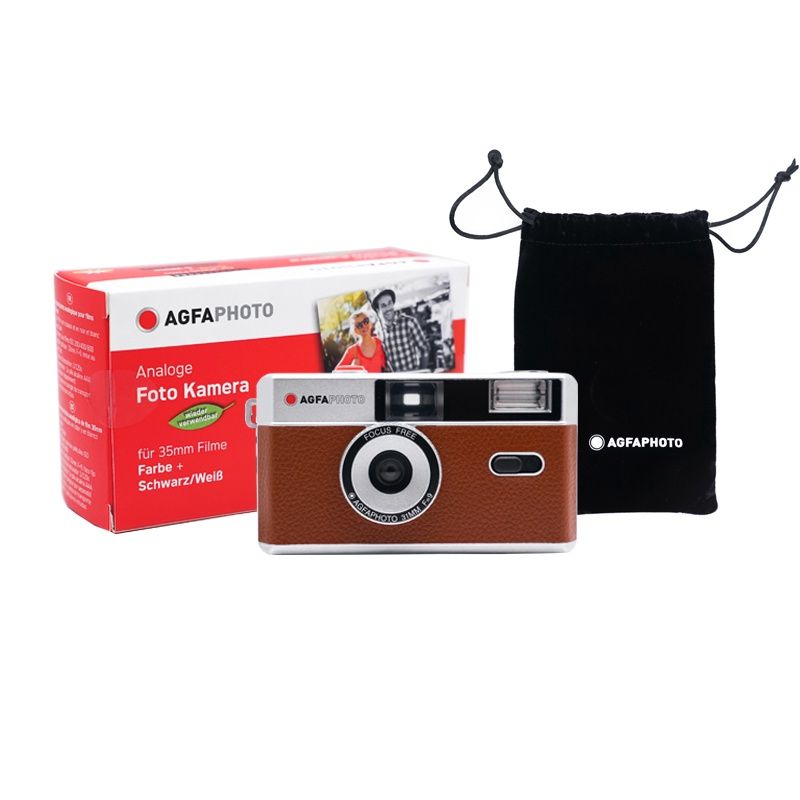 Agfa  Re-usable 35mm camera Coffee/Black or Red