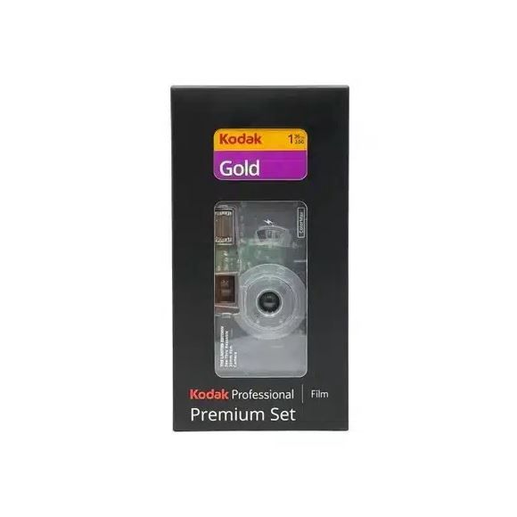 Kodak Premium Set – CLEAR Limited Edition Reusable ColorMax Film Camera &amp; Gold 200 36exp 35mm Film