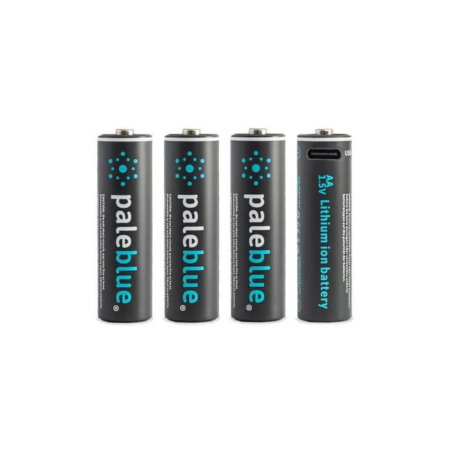 Pale Blue AA lithium rechargeable 4pk - USB-C