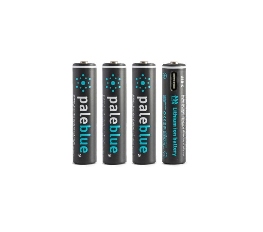 Pale Blue AAA lithium rechargeable 4pk - USB-C
