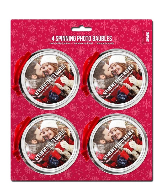 Shot2Go Spinning Flat Photo Baubles - 4PK