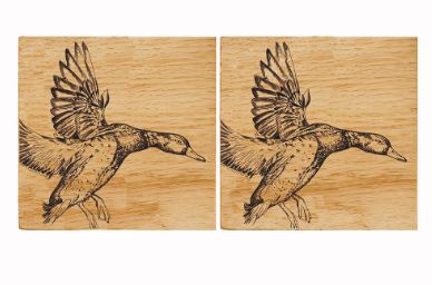 Flying Duck Oak Coaster Set