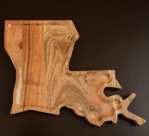 LA Map Wood Server Tray