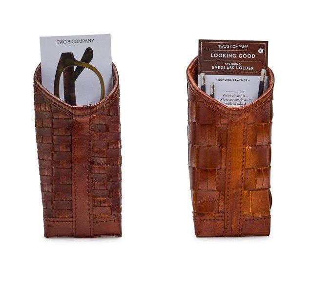 Woven Leather Sunglass Holder