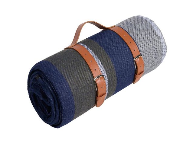 Fleece Blanket w/ Leather Strap