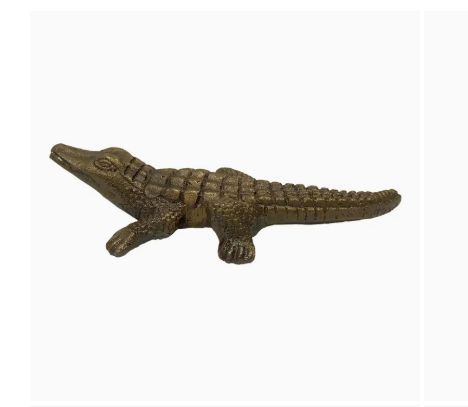 Antiqued Brass Alligator Paperweight