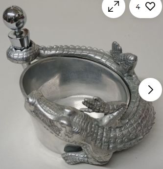 Alligator Wine Coaster and Stopper Set