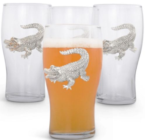 Alligator Beer Pint Glasses (set of 4)