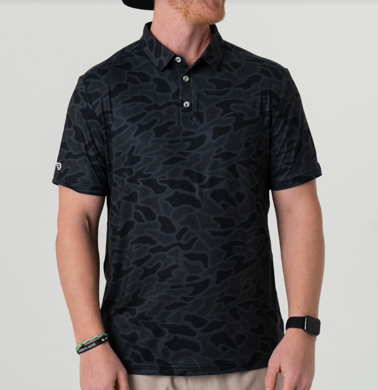 Black Camo Performance Polo