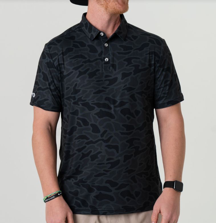 Black Camo Perf Polo