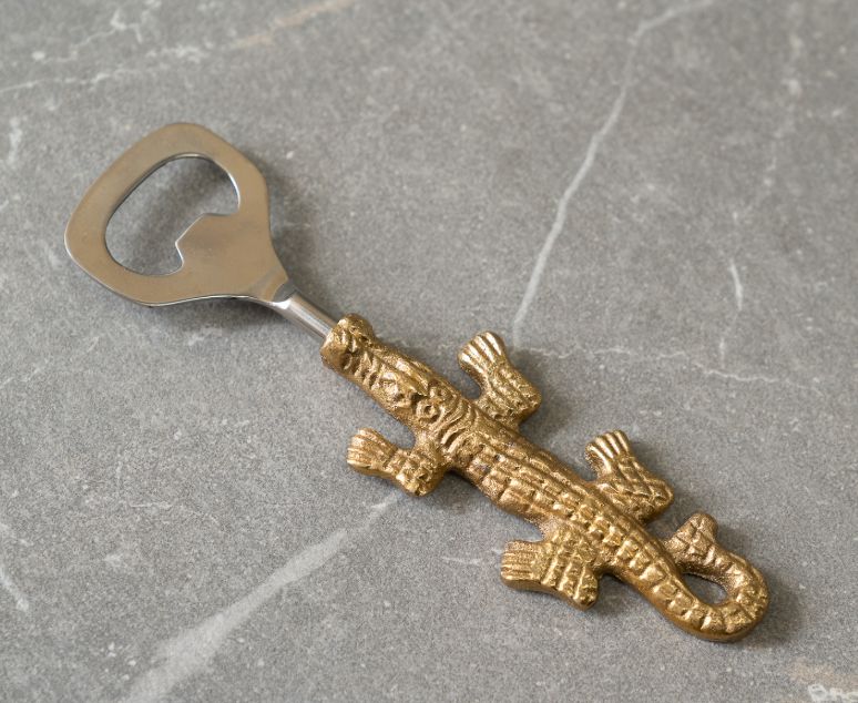 Alligator Bottle Opener, Color: Gold