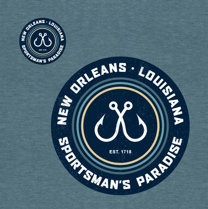 Concord Fish Hooks Tee, Color: Slate, Size: Small