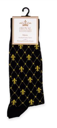 Clovis Men's Socks, Color: Black/Gold