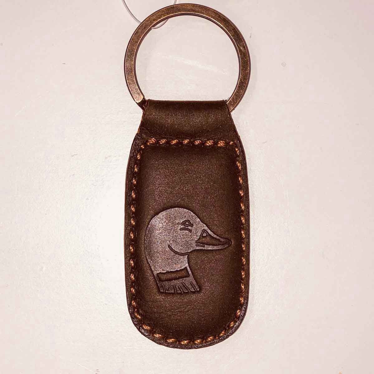 Leather Embossed Keychain, Attribute: Duck
