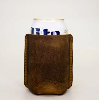 Leather Sewn Can Cooler, Type: Cans