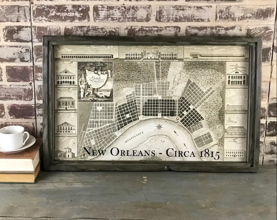 New Orleans 1815 Map, Size: Small