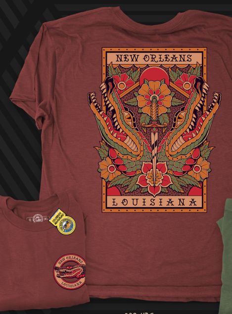 Tattoo Gator, Color: Hth Burgundy, Size: Small