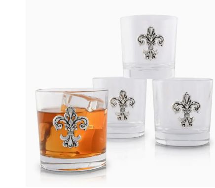 Fleur de Lis Bar Glasses