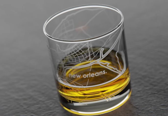 N.O. Map Drinking Glass