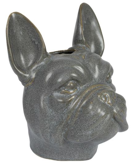 Bulldog Head Vase